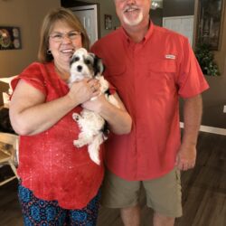 Daisy with new mom Donna and Dad Brent